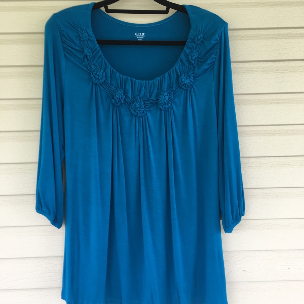 a.n.a. Top with Rosette detail.